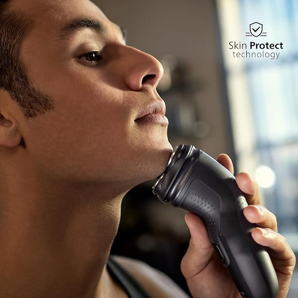 Philips Electric Shaver Series 3000X - Wet & Dry Electric Shaver for Men in Deep Black, with SkinProtect Technology, Pop-up Beard Trimmer, Ergonomic Men's Shaver (Model X3001/00) - 2
