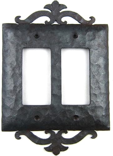Cubierta de placa de interruptor de doble decoración de hierro forjado EPH25 (cera natural)
