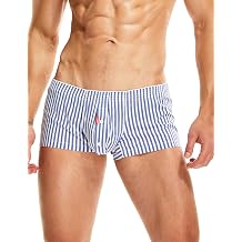 SEOBEAN Mens Sexy Low Rise Striped Boxer Trunks Shorts 10502