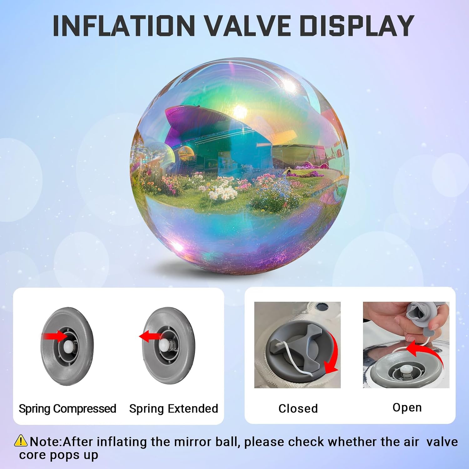 OZIS 78.7inch Giant Inflatable Mirror Ball for Hanging&Standing PVC Airtight Disco Bubble Balloon For Wedding Event Nightclub Stage Party Decor 1 Piece (Color)