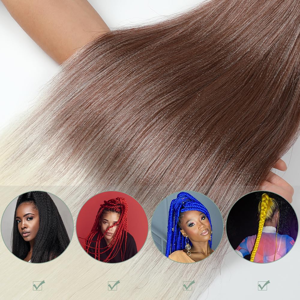 YDDM Capelli Per Treccine Africane Morado Extension Treccine Texture Yaki Easy Install per Principianti 32 Pollici 3 Pezzi Capelli Leggeri e Naturali per Box Braids, Twist e Crochet — view 35