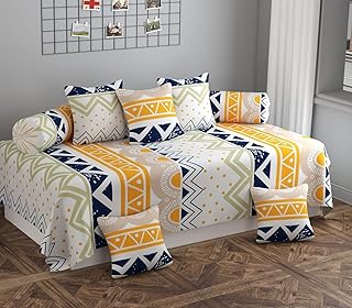AVINYA Diwan Set Covers Cotton 8 Pieces Pure Cotton Designer Printed Standard Diwan Set (1 Single Bedsheet