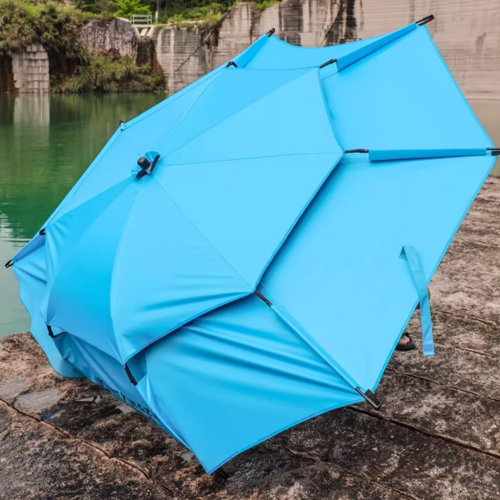 Wiatr Resisitance Beach Parasol z kotwicą piaskową, regulowana wysokość UPF 50+ przenośny parasol przeciwsłoneczny, uchylny parasol ogrodowy(200cm/6.6ft)