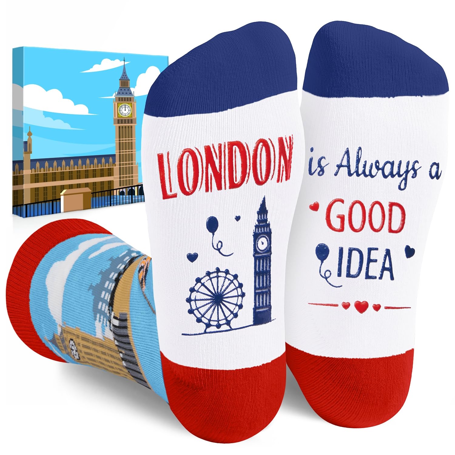 HAPPYPOP Travel Gifts for Women Men - Italy Paris London Socks Traveler Gifts