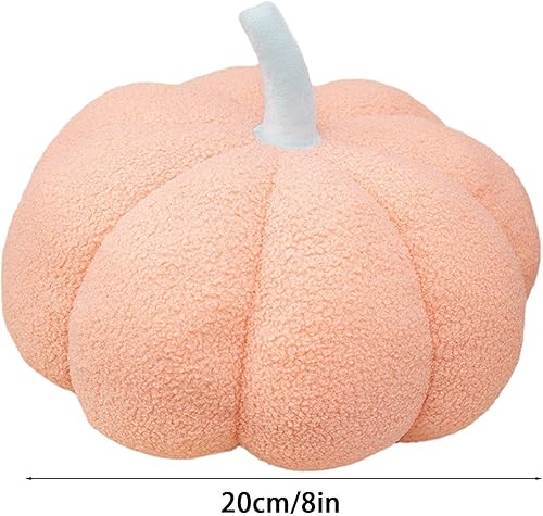 Miniatura 4 de Almohada de calabaza de felpa, calabaza de peluche, juguete de peluche de calabaza de 8 pulgadas, suave almohada decorativa de calabaza de