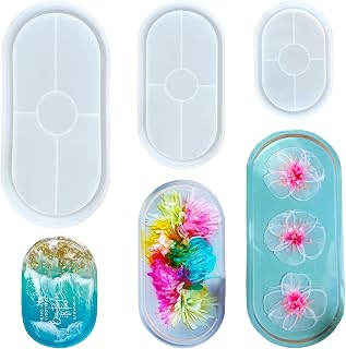3 Pcs Durable Resin Tray Molds,Silicone Silicone Coaster Molds,Oval Resin Tray Molds,for Epoxy Concrete Trinket Tray Mold for DIY Ring Trinket Storage Plate Mould Home Decoration Soap Tray