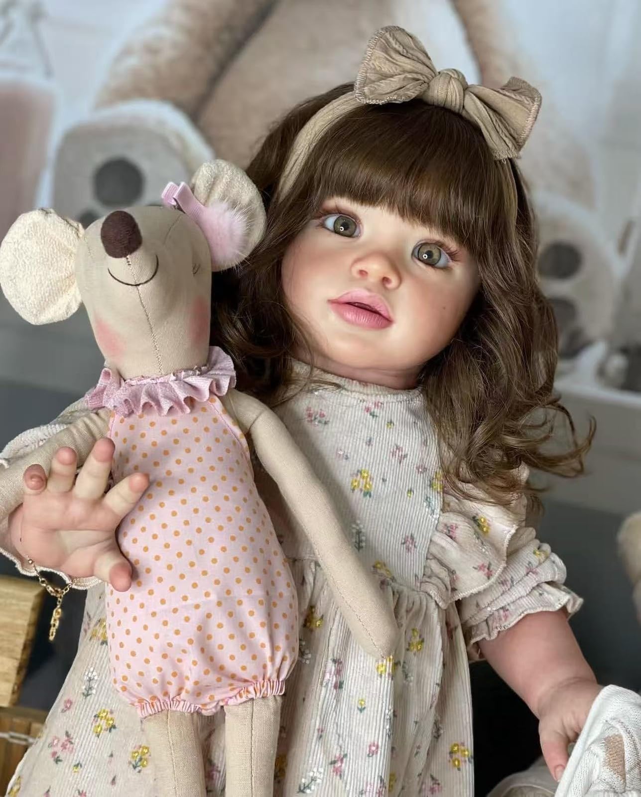 RXDOLL Duże lalki Reborn maluch Pippa 66 cali 66 cm Reborn Baby Dolls Open Eyes Realistyczne Reborn Baby Girl miękka tkanina winylowa ciało noworodka lalka lalka zabawka zestaw prezent dla dzieci w