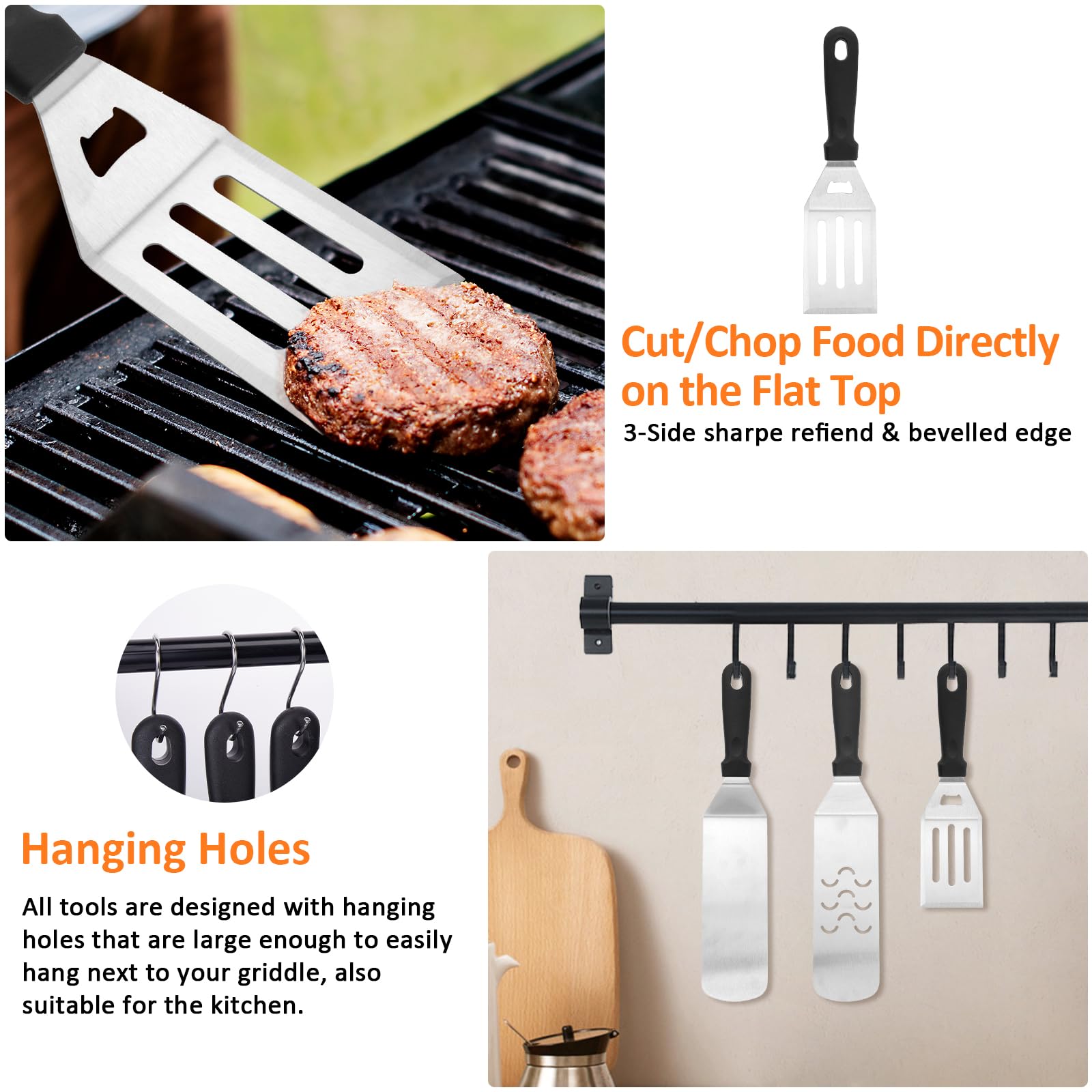 Blackstone Grillzubehör Set 24-teilig – Edelstahl, Mit Schaber & Spatel, Für Camping Und Flachgrill