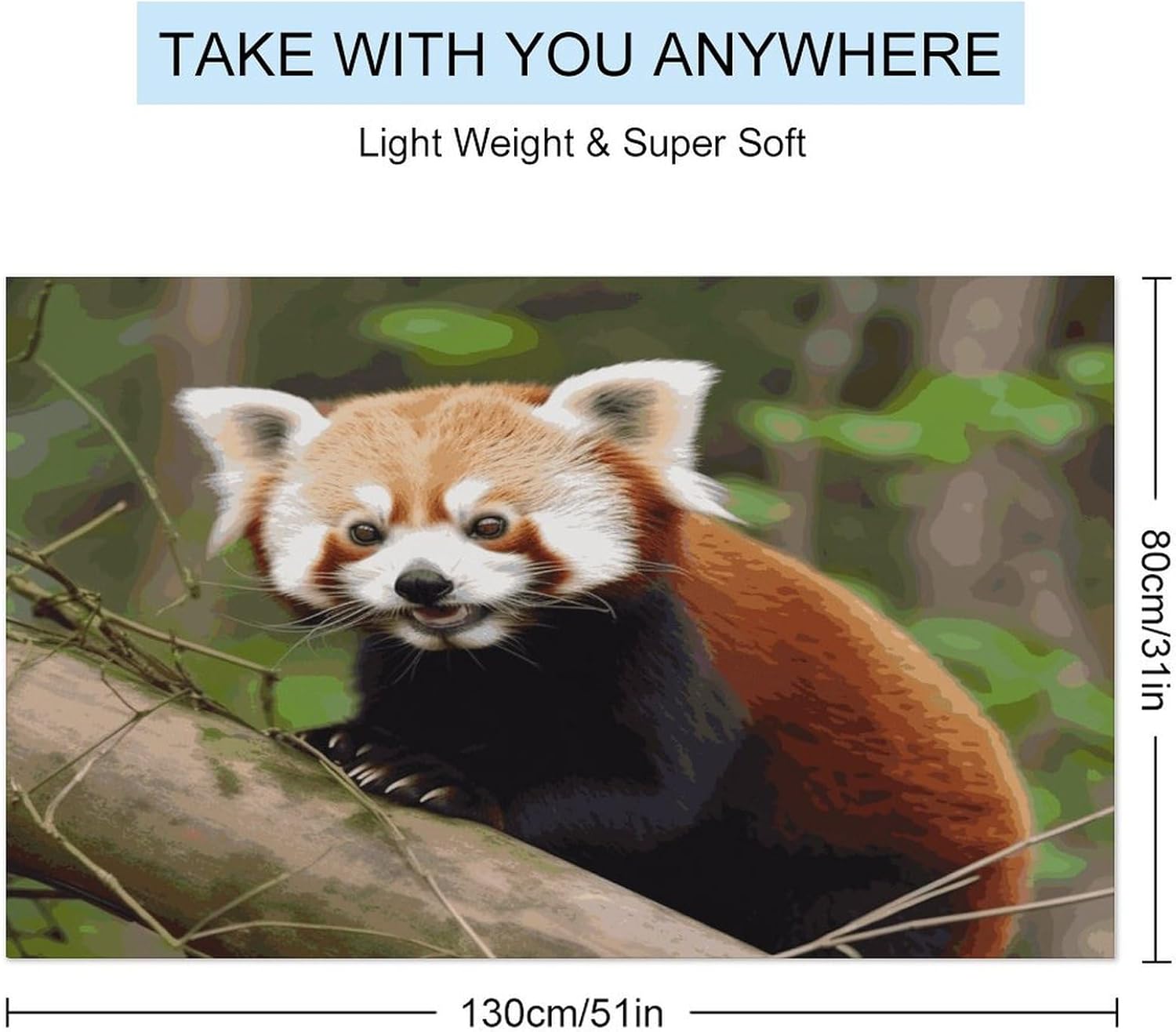 Swimming Towel, Little Red Panda Printed Fashion Towel,Portable Towel,Durable Towel