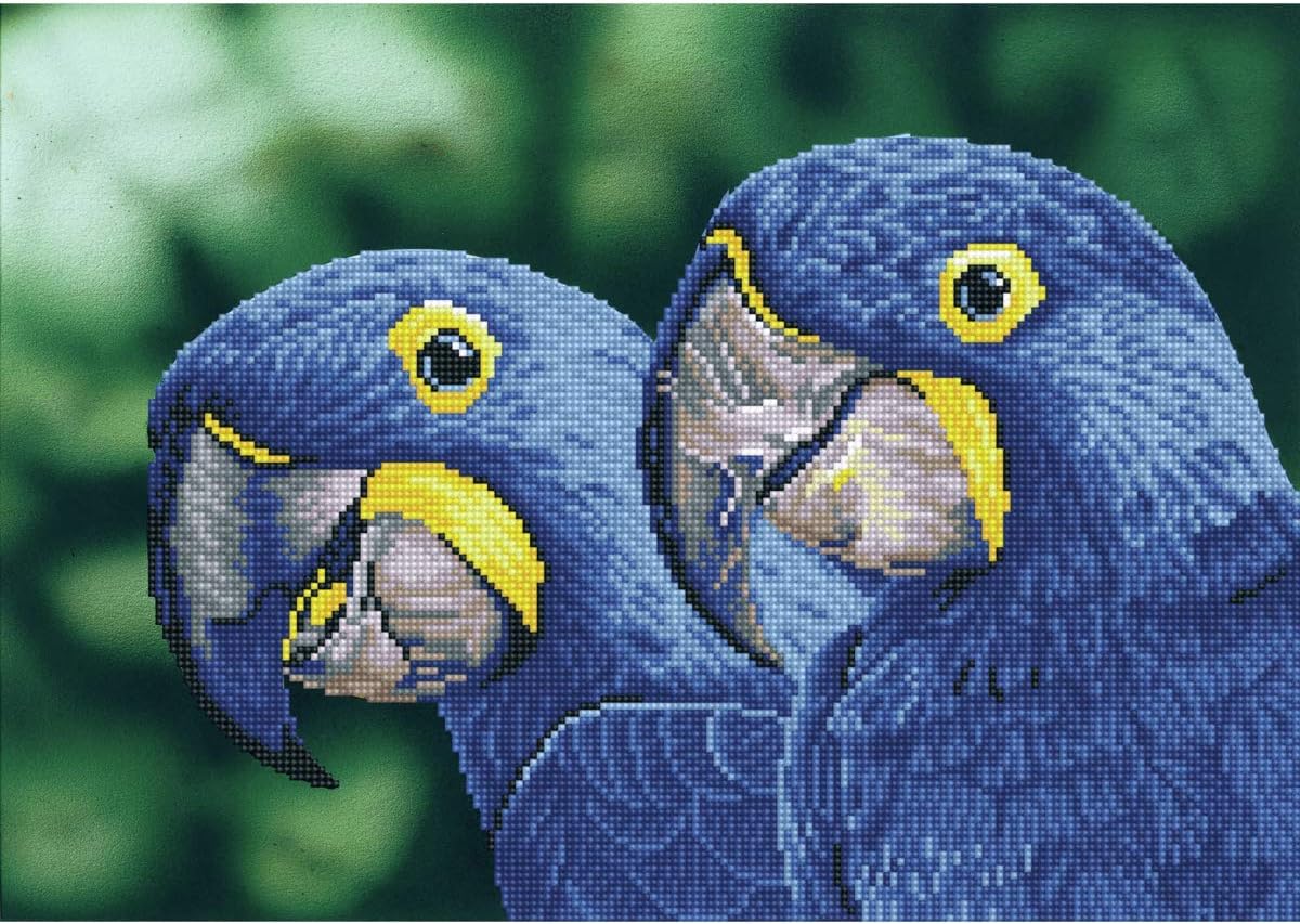 DIAMOND DOTZ Complete Diamond Facet Art Kit Blue Hyacinth Macaws