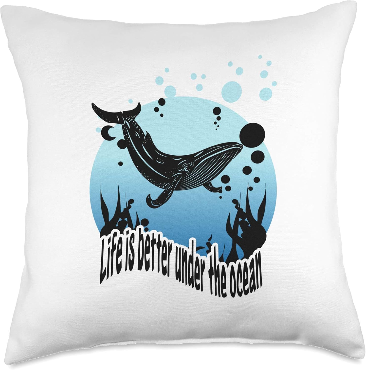 Scuba Diver Diving Ocean Mammals Marine Biologist Throw Pillow