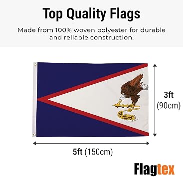 Samoa Flag 5ft x 3ft (150cm x 90cm) American Samoa Design - Samoan National Banner Weather Resistant Polyester for Outdoor Display Garden Sports Events Pacific Rugby