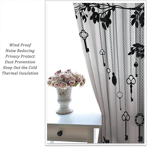 Miniatura 5 de Cortinas góticas de cuervo, pájaros negros, decoración de cuervo, tratamiento de ventana para sala de estar, cuervo negro oscuro alas de suspenso, 2