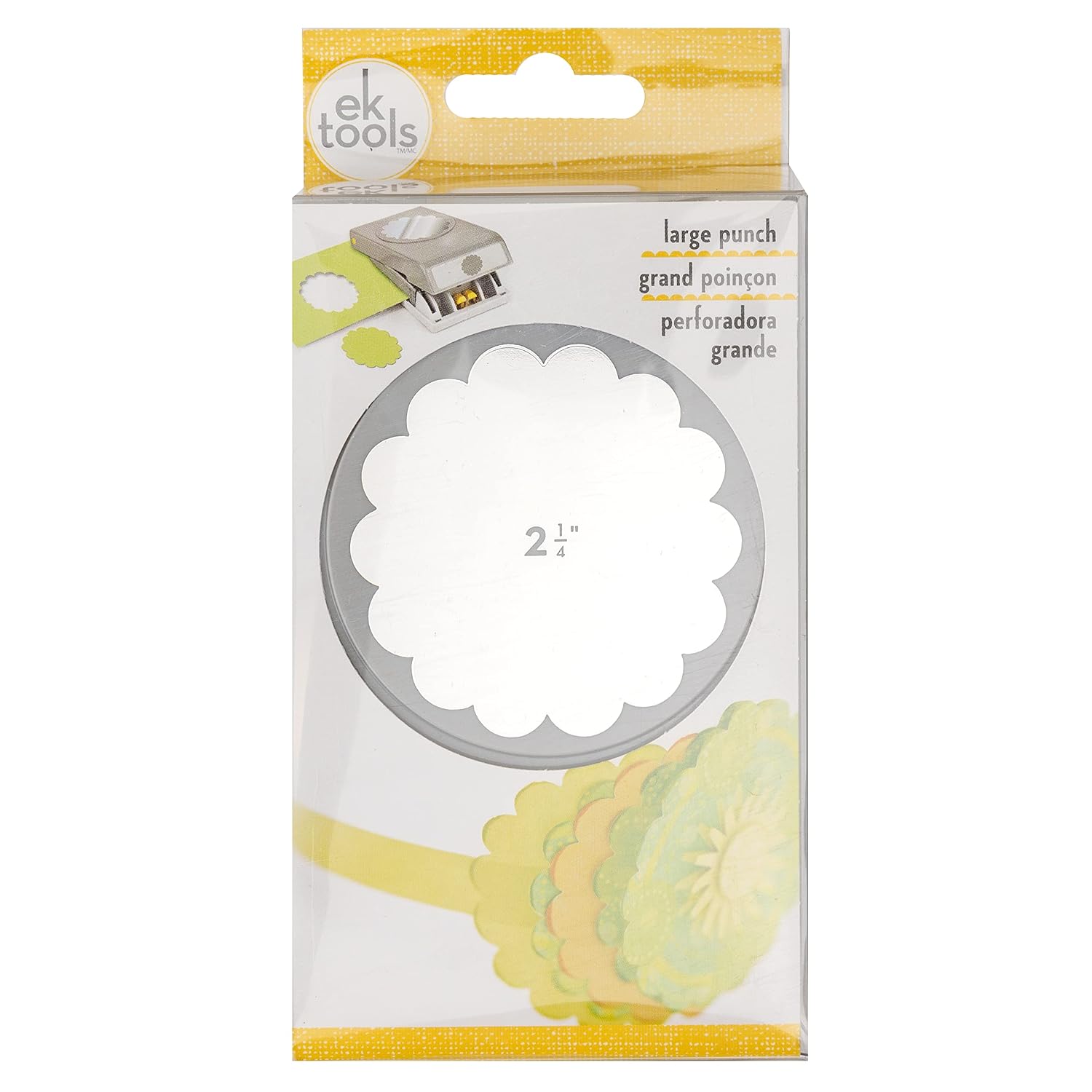 EK tools 2.25-Inch Scallop Circle Punch, Large, New Package, White