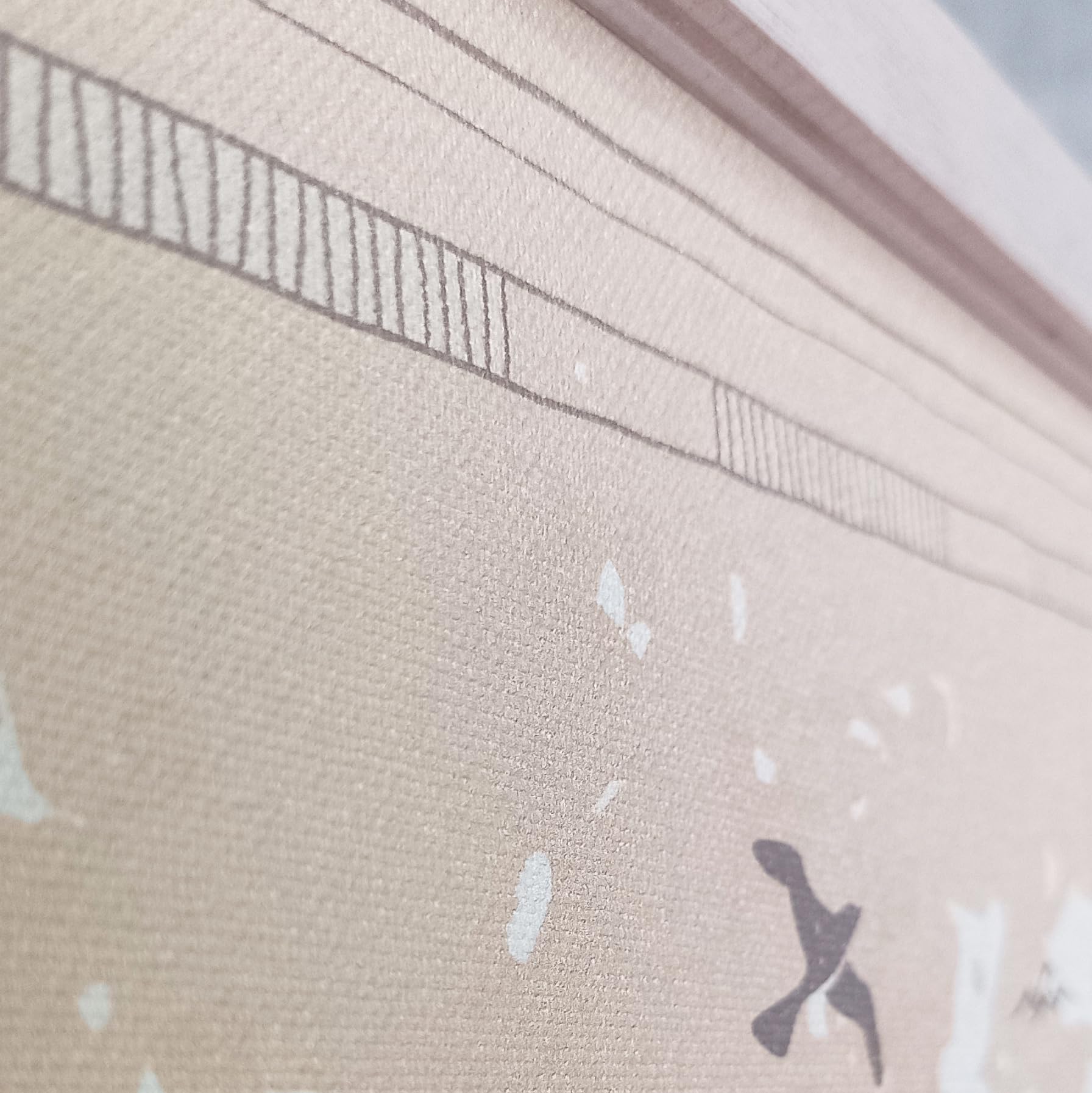 Mapa Mundi en tonos marrones - Impreso tela 370gr/m2 con textura/Lienzo - Mapamundi Tamaño 135x89,5cm - Mapa del Mundo Gigante con textos en inglés - Cuadro Mapa Mundi Pared Grande