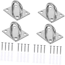 Housoutil 4pcs Stainless Steel Rings Stainless Steel S Hook Ceiling Hook Heavy Duty Ceiling Hanging Hook Ceiling Fan Mount Kit Hooks
