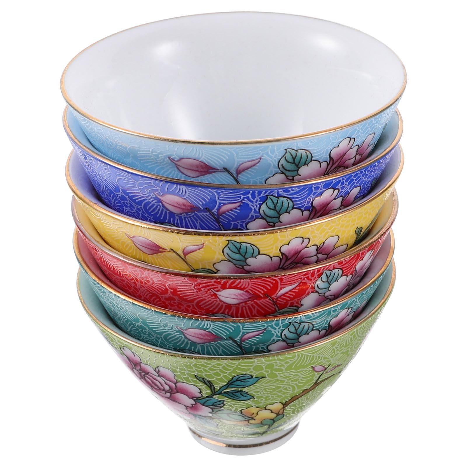 Ciieeo Tazas de Té Chinas de Cerámica sin Asas, Juego de 6
