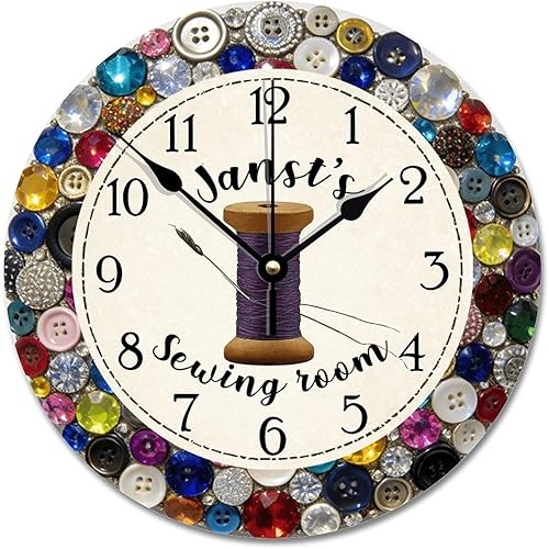 Miniatura 11 de ArogGeld Reloj de pared para sala de coser, máquina de coser, relojes de pared de 15 pulgadas, funciona con pilas, silencioso, sin tictac, reloj