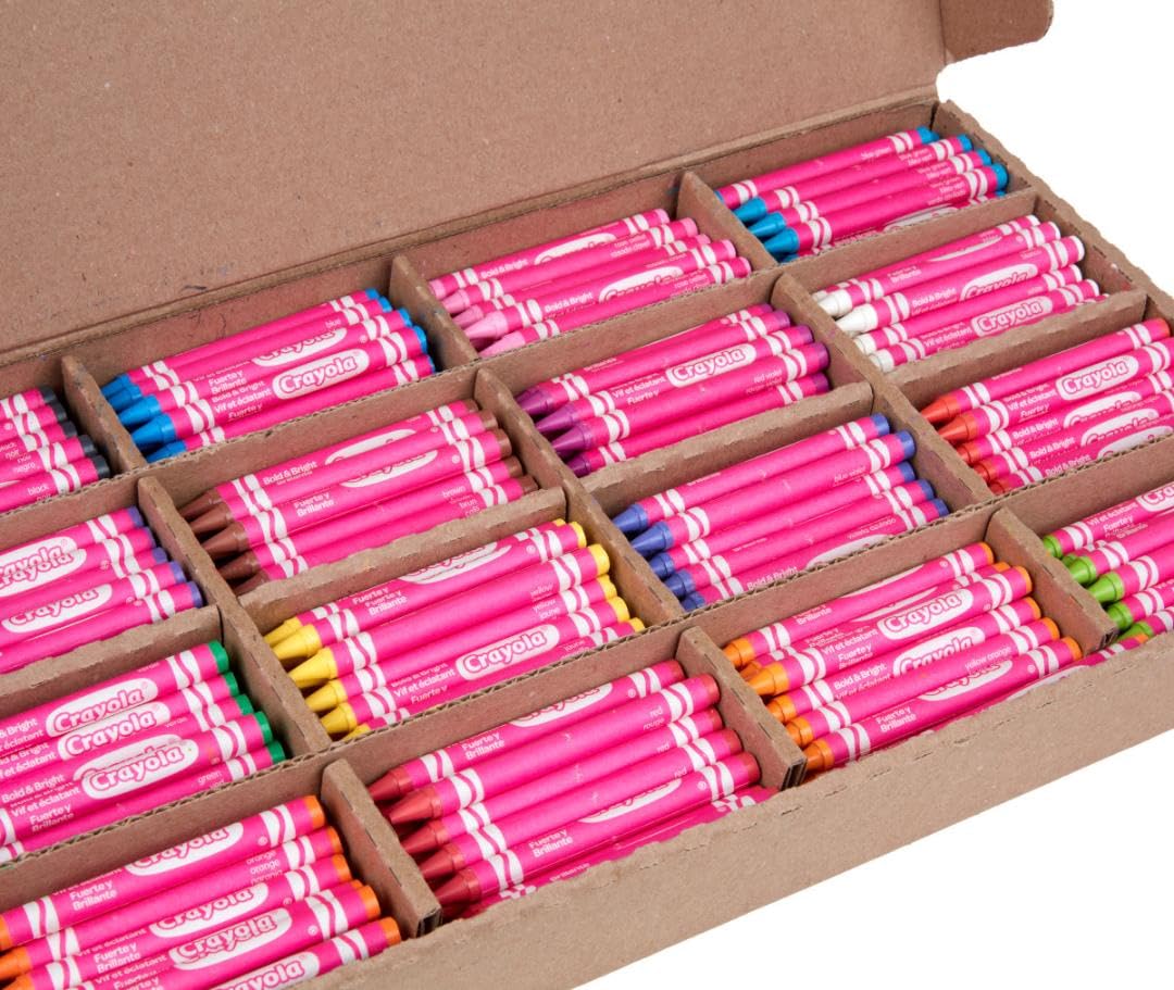 Crayola Kredki papierowe budowlane, klasa, 400 sztuk, przybory szkolne i rzemieślnicze, artykuły dla nauczycieli i klasy, prezent dla chłopców i dziewcząt, dzieci, w wieku 3,4, 5, 6 lat i więcej,