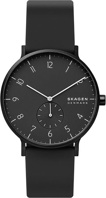 Skagen Men's Aaren Kulor Three-Hand, 41 mm case size, Aluminum Watch with silicone strap