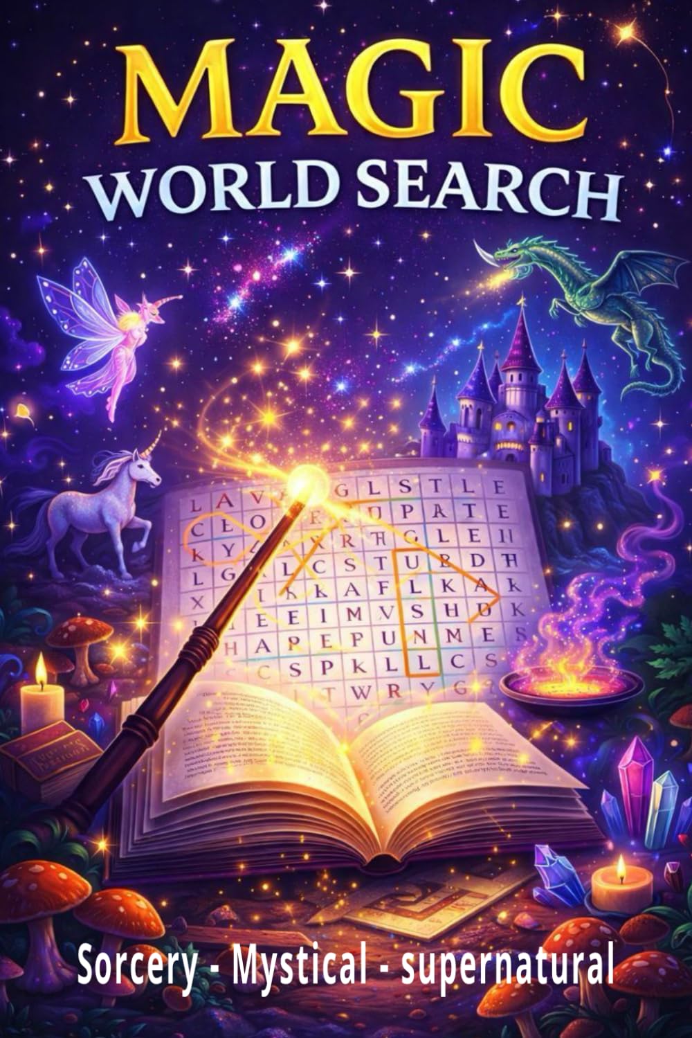 MAGIC WORD SEARCH: Enchanting Word Search Puzzles for Adults & Seniors | Large Print | Relaxing Fantasy Brain Games (Magical Word Search Puzzle Book)
