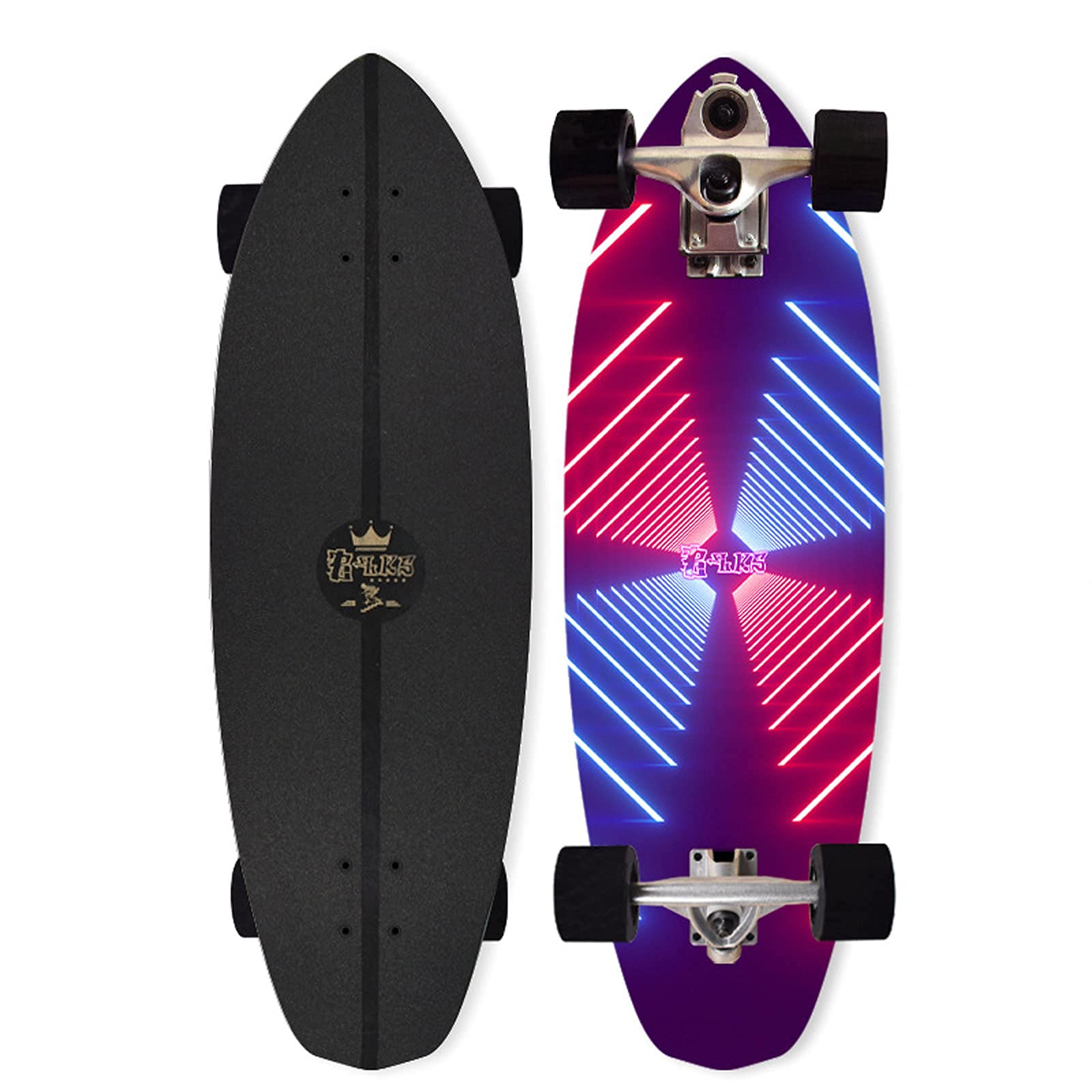 VOMI Land Surfing Skateboard Surfskate 32 10 inches Maple Complete Board P7 Truck Bidirectional Steering Thruster INDY ABEC-11