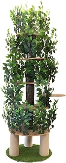 On2 Pets Cat Tree with Leaves Made in USA (XXL Jungle, Round Base)
