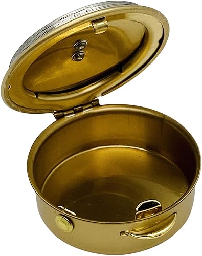 Miniatura 4 de PYX con cruz IHS y piedra roja 1 1/2 x 1/2 pulgadas