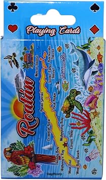 World By Shotglass Roatan Honduras Map Collectible Souvenir Playing Cards with Header