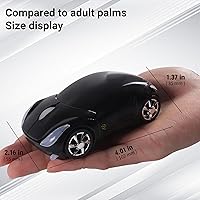 Vista 7 de elec Space Mouse inalámbrico, ratón inalámbrico de coche de 2.4 GHz, ratón inalámbrico óptico ergonómico 3D con receptor USB para PC, laptop