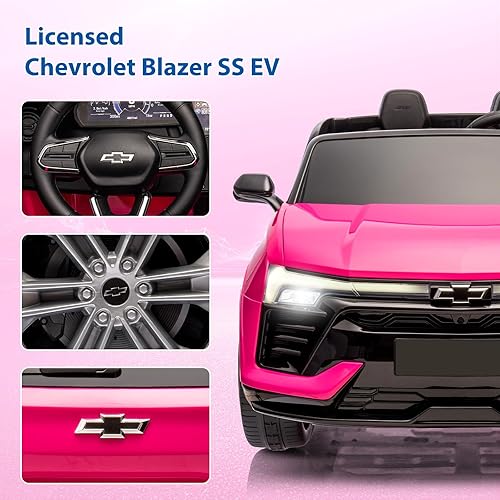 Miniatura 2 de Hetoy Chevrolet Blazer de 24 plazas con licencia de 24 V y 2 plazas con control remoto para padres, 3 velocidades, música inalámbrica, reproductor