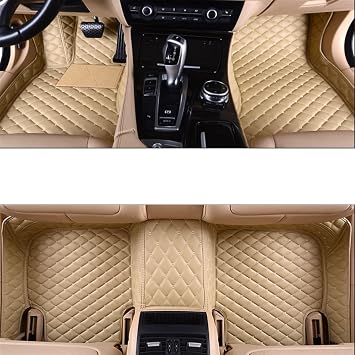 Full Surround Custom Leather car Floor mat for citroens C4Cactus C5Aircross Interior AccessoriesBeige