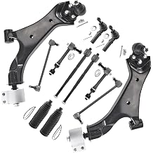 ASTARPRO - 2.4L Front Suspension End Kit for 2010-2017 GMC Terrain Chevy Equinox Lower Control Arms w/Ball Joint Tie Rods Boots Sway Bar links 2011 2012 2013 2014 2015 2016 Replacement -12pc