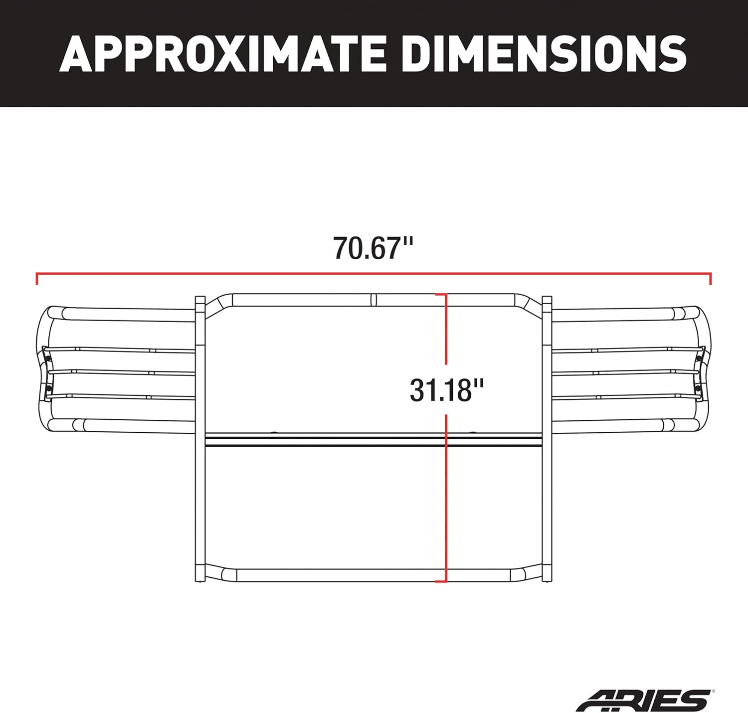 ARIES 2058 1-1/2-Inch Black Steel Grille Guard, No-Drill, Select Toyota 4Runner