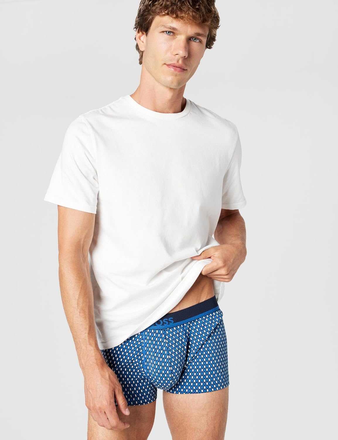 BOSS Men's Bold Logo Diamond Print Trunk