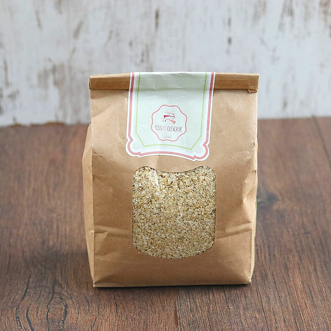 süssundclever.de® Bio Quinoa Flocken | weiß | 5,0 kg (5 x 1,0 kg) | plastikfrei und ökologisch-nachhaltig abgepackt