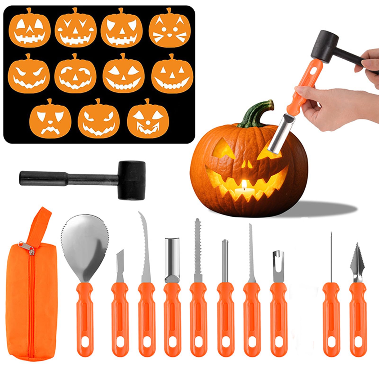 Zestaw do rzeźbienia dyni na Halloween Stal nierdzewna wytrzymała z