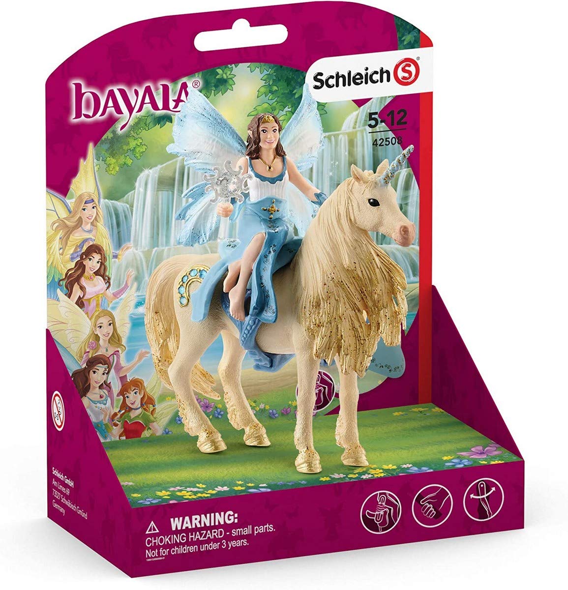 Schleich42508 Eyela Riding on Golden Unicorn Bayala, 16 x 19 x 25.5 cm