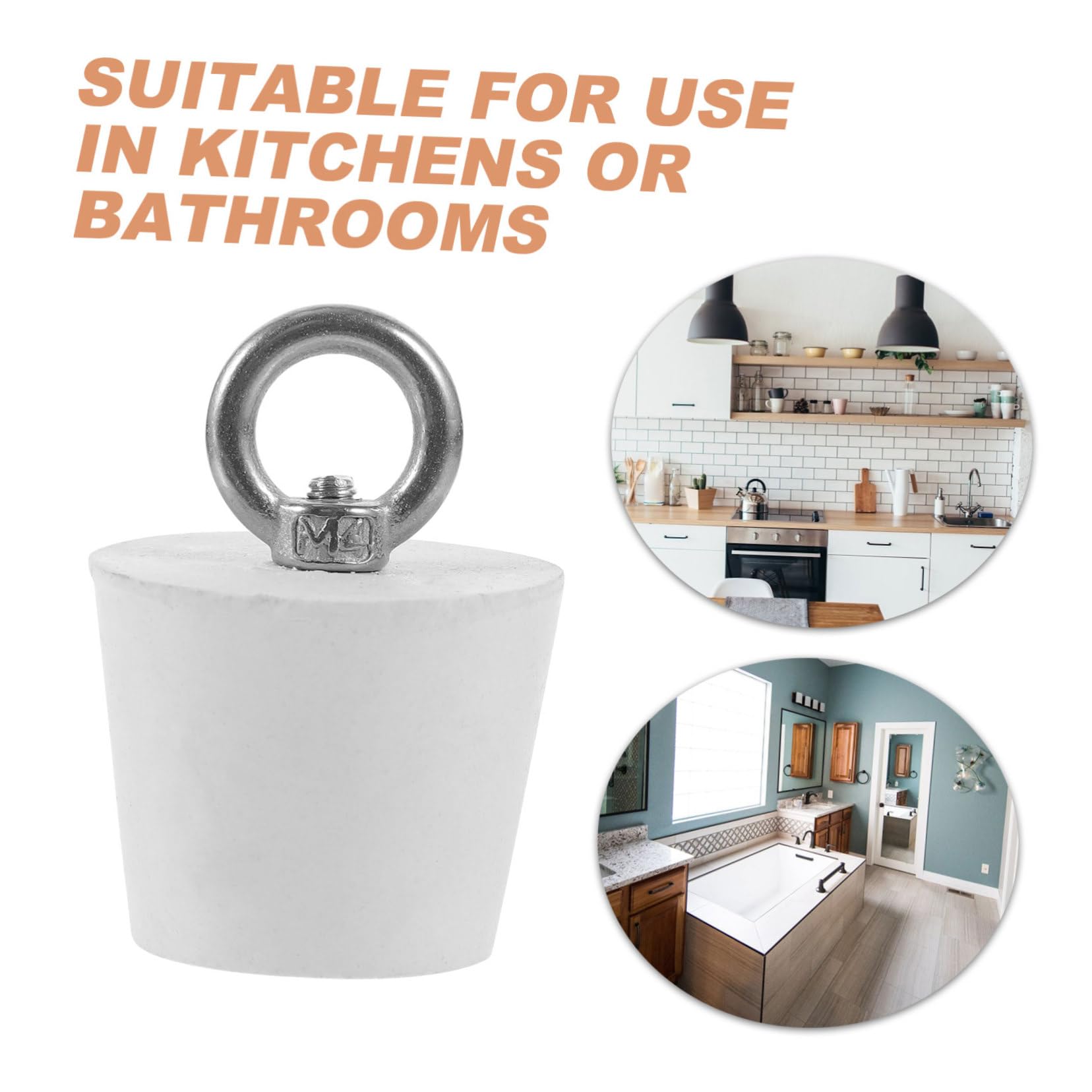 KONTONTY Kitchen Bath Tub Plug Rubber Stopper for Drain Bathroom Accessory to Odors and Easy to Clean