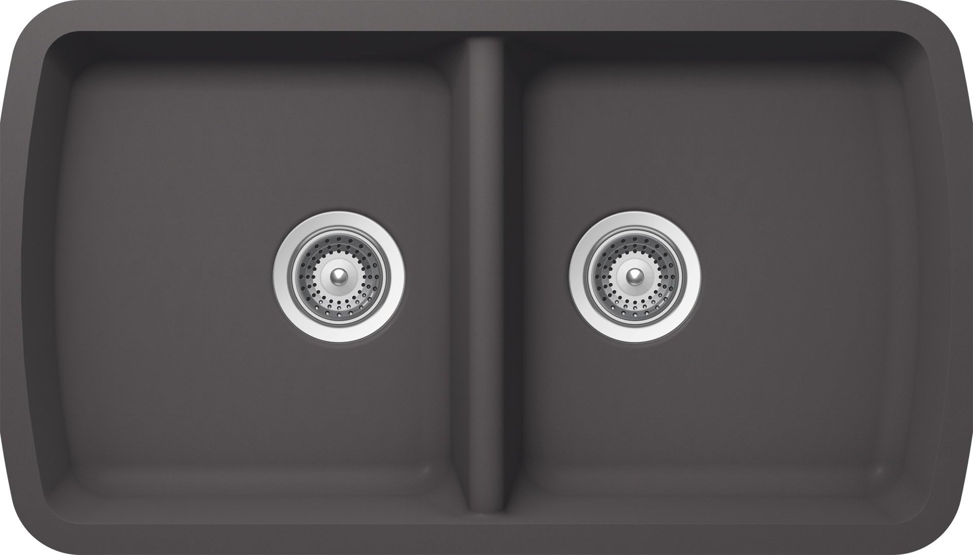 SCHOCK SOLN200U041 SOLIDO Series CRISTALITE 50/50 Undermount Double Bowl Kitchen Sink, Basalt