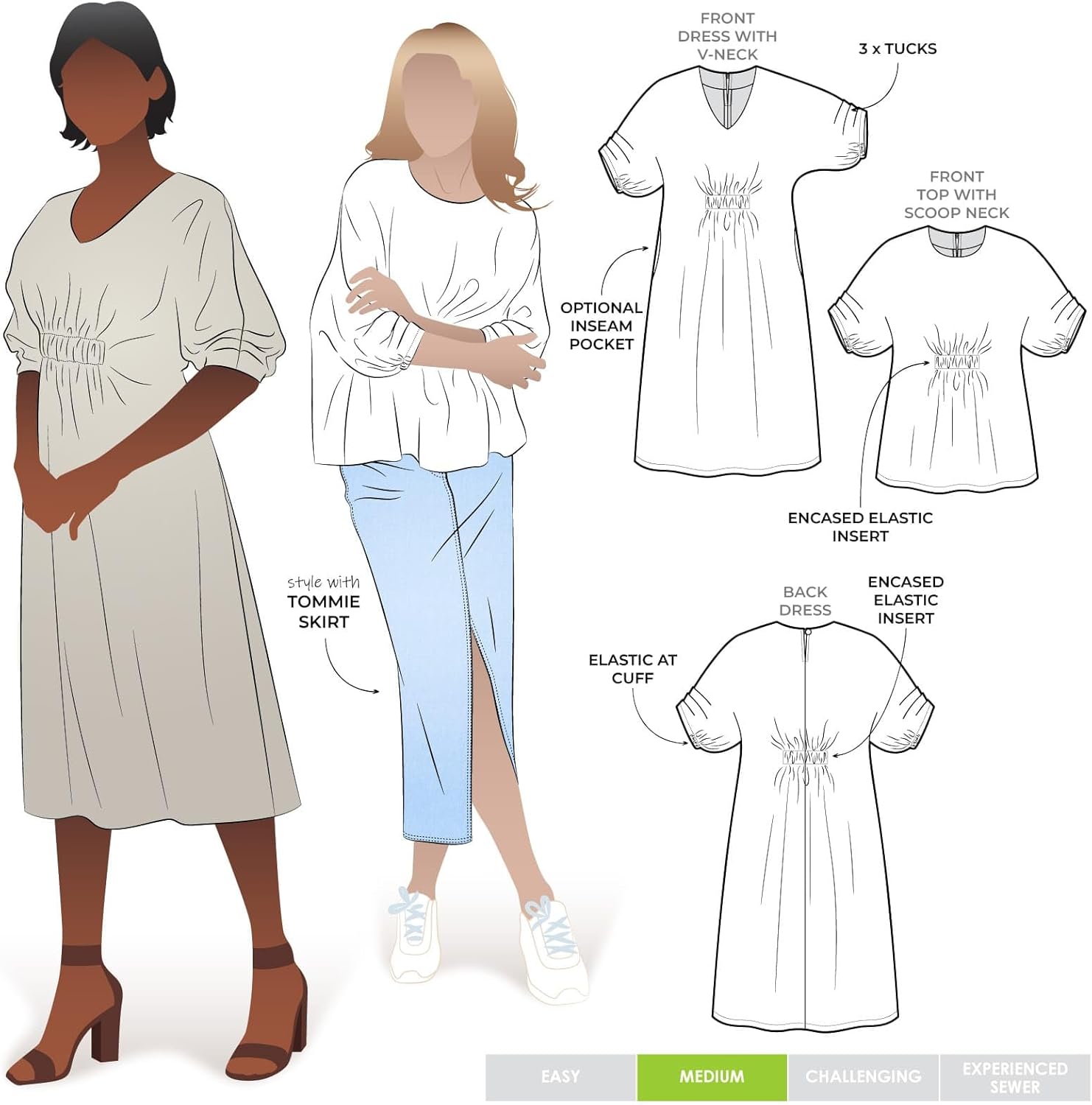 Style Arc Sewing Pattern - Harry Woven Top and Dress (Sizes 10-22)
