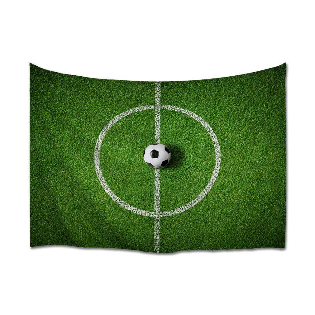 Tapisserie terrain de football A.Monamour en tissu vert pour decoration murale de salon