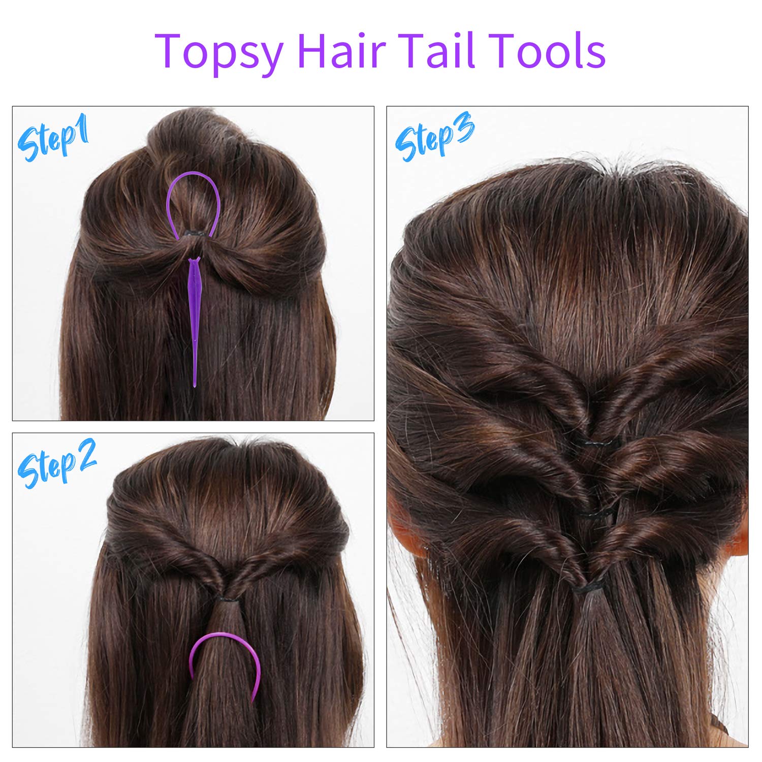79STYLE 1000pcs Small Elastic Hair Bands 2pcs Mini Rubber Bands Remover Pony Pick cutter 4pcs Topsy Hair Tail Tools Girls French Braiding Tool Loop Ponytail Maker Hair Styling Accessories (Multi-Color Pink) : Beauty & Personal Care