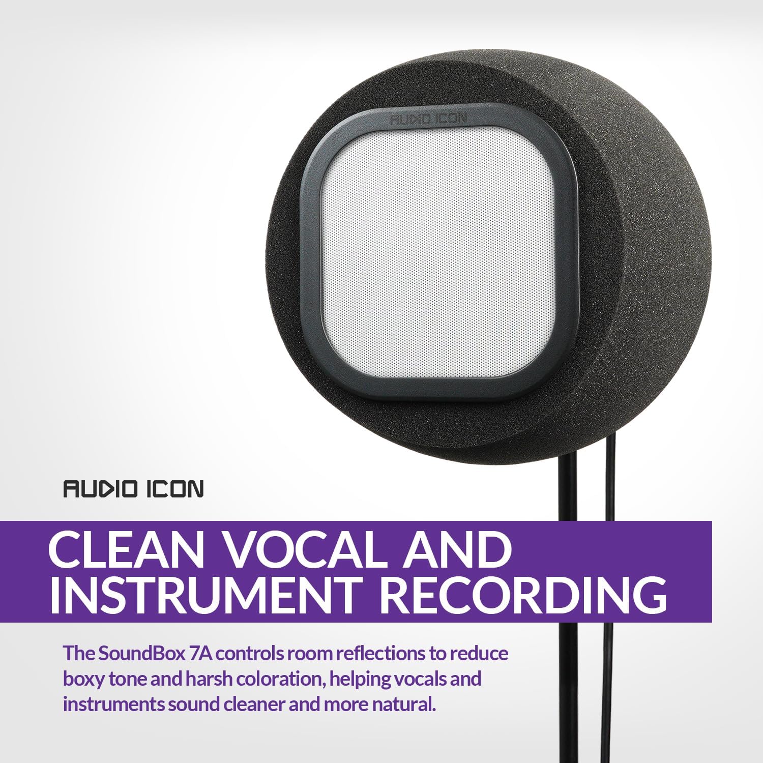 SoundBox 7A Top Address Vocal Recording Isolation Booth | Microphone Shield, Pop Filter Studio-Quality Sound for Singing, Podcasting, Acoustic High-Density Foam Ball. Fits SM57, SM58 (Metal)