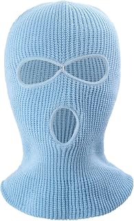Roadoor Winter Unisex Balaclava Face Men, Solid Color Full Face Dome Knitting Balaclava, Three Holes Fine Touch Keep Warm Balaclava Face for Outdoor Cycling