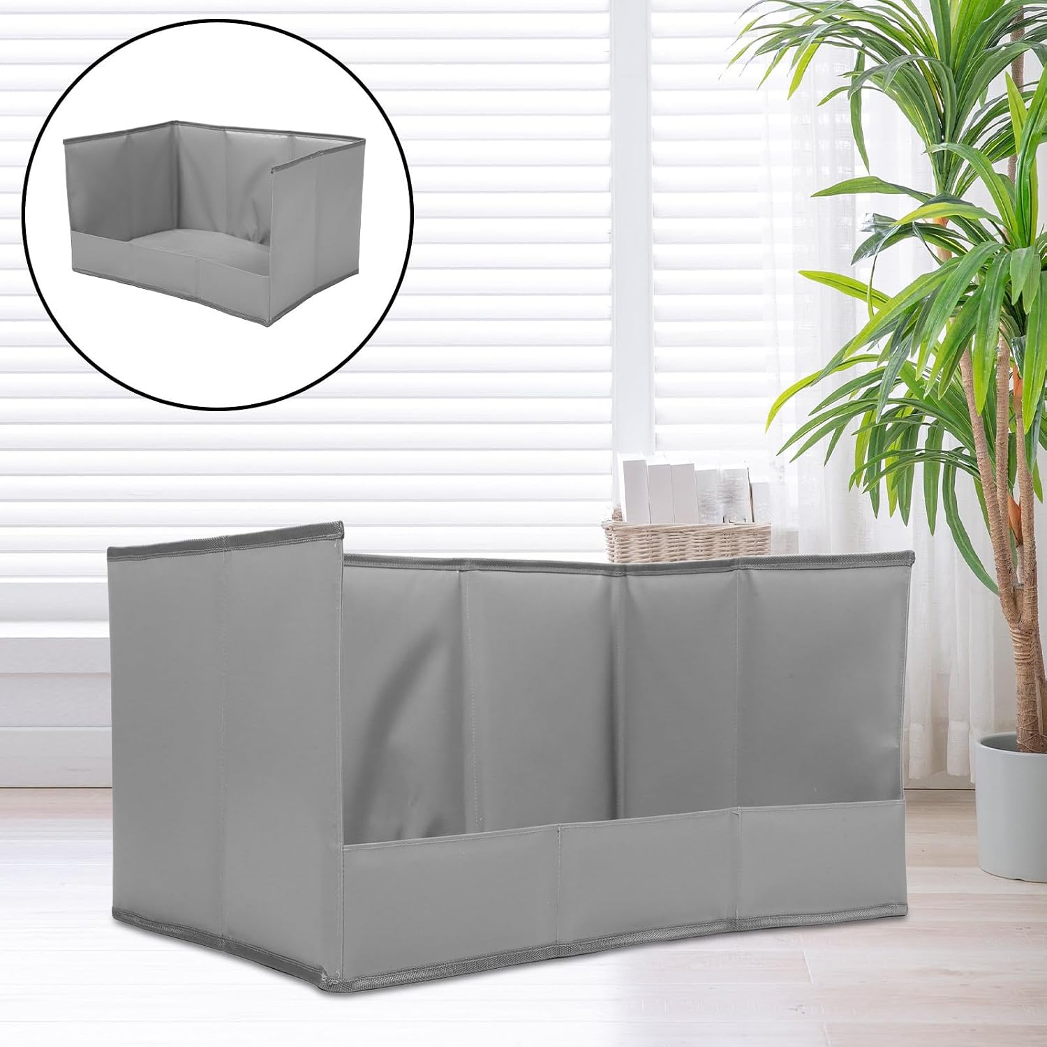 Foldable Dog Litter Box Enclosure with High Walls, Polyester Indoor Pet Potty Tray for Small Dogs and Cat Litter Boxes, Quick Absorption and Splash Guard for Home Use