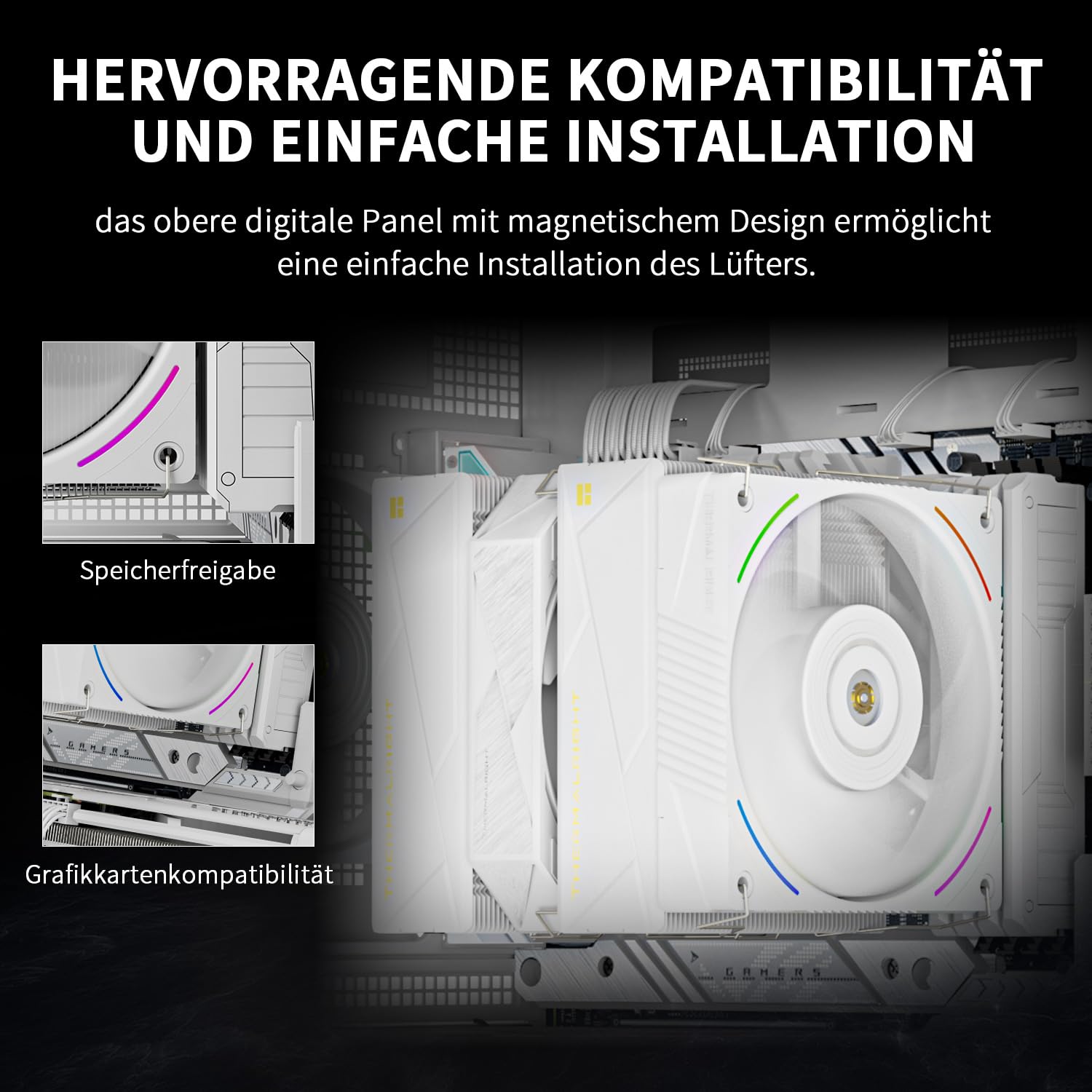 Thermalright Royal Pretor 130 Ultra White chłodnica powietrzna CPU, chłodnica PC Double Towers, High Performance 7 Heat Pipes chłodzenie CPU, biała szczotkowana górna pokrywa, do AM4/AM5, Intel