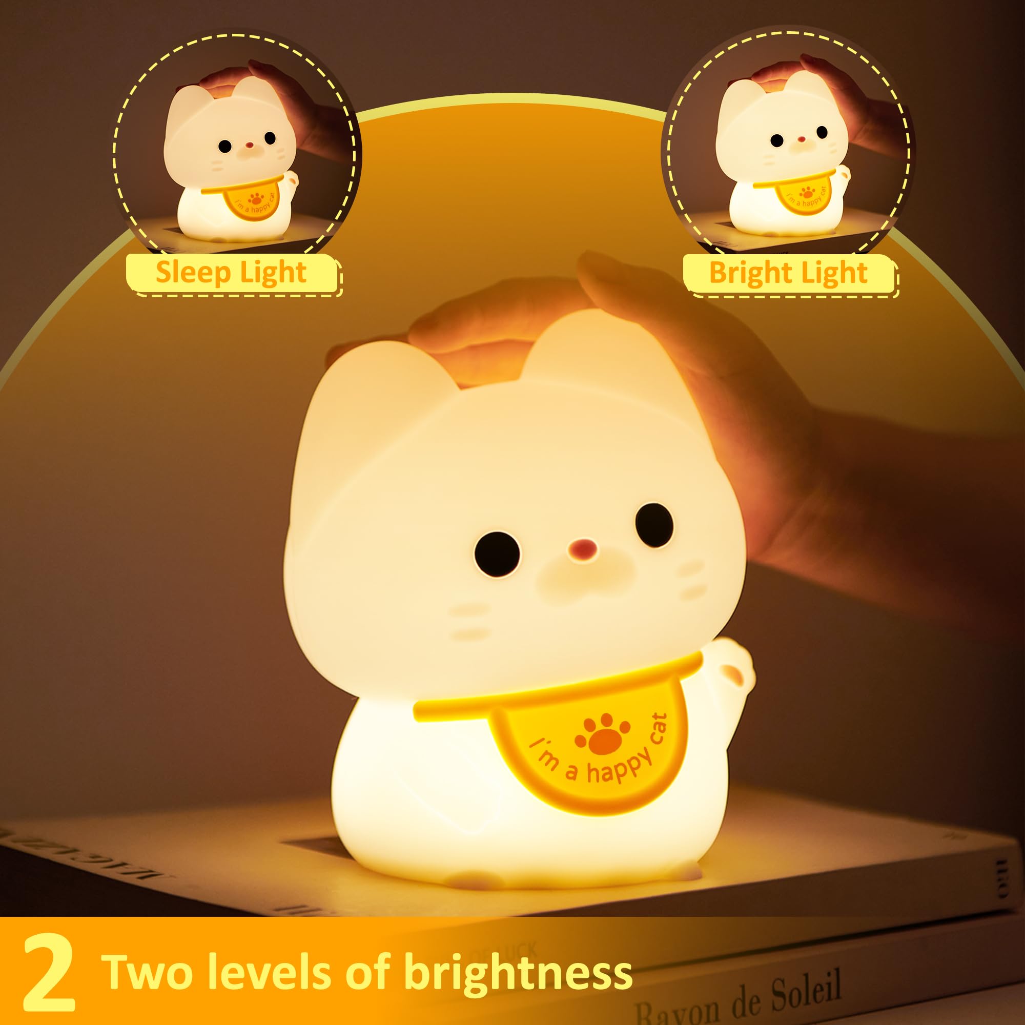 Amazon.co.jp : かわいい猫デザイン ナイトライト Attivolife ソフト