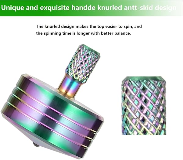 Toupie de précision en métal, équilibre Parfait, Longue durée de Rotation dépassant Facilement 10 Minutes, Jouets de Table EDC Portables (Iridescent Style 4) - 5