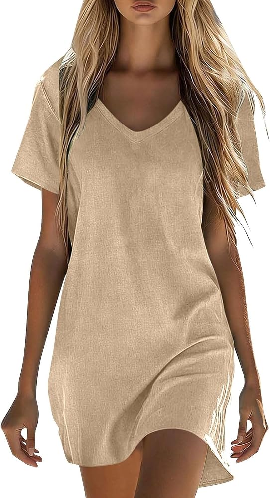 loose women dresses Women's Dress in Cotton Linen Chic and Elegant Beach Dress Women's Large Size Casual Summer Outfits for Leisure Vacation Office Flowy T-Shirts Short Sleeve V-Neck Plain Tunic, beige, S handmade italian mens shoes Alexandria Ocasio-Cortez Sends a Select Tuxedo Size:EU52/US42 Made from high quality